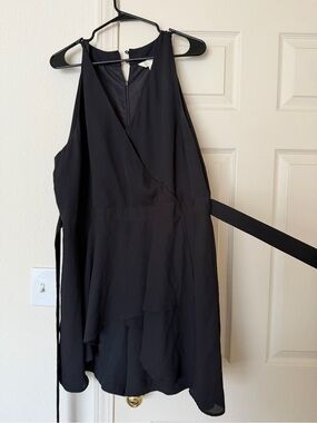 Decree Black One-Shoulder Wrap Dress